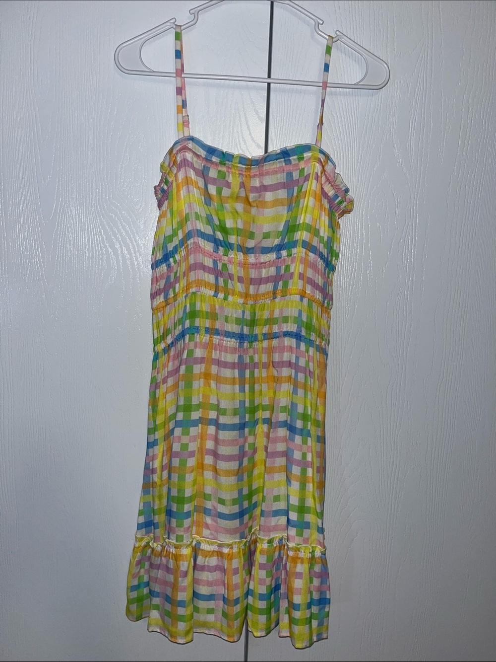 Celine Moon Rainbow Plaid Sundress